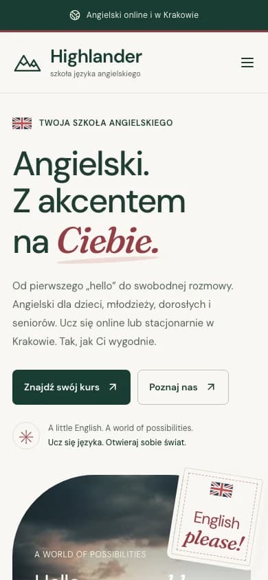Highlander mobile home page